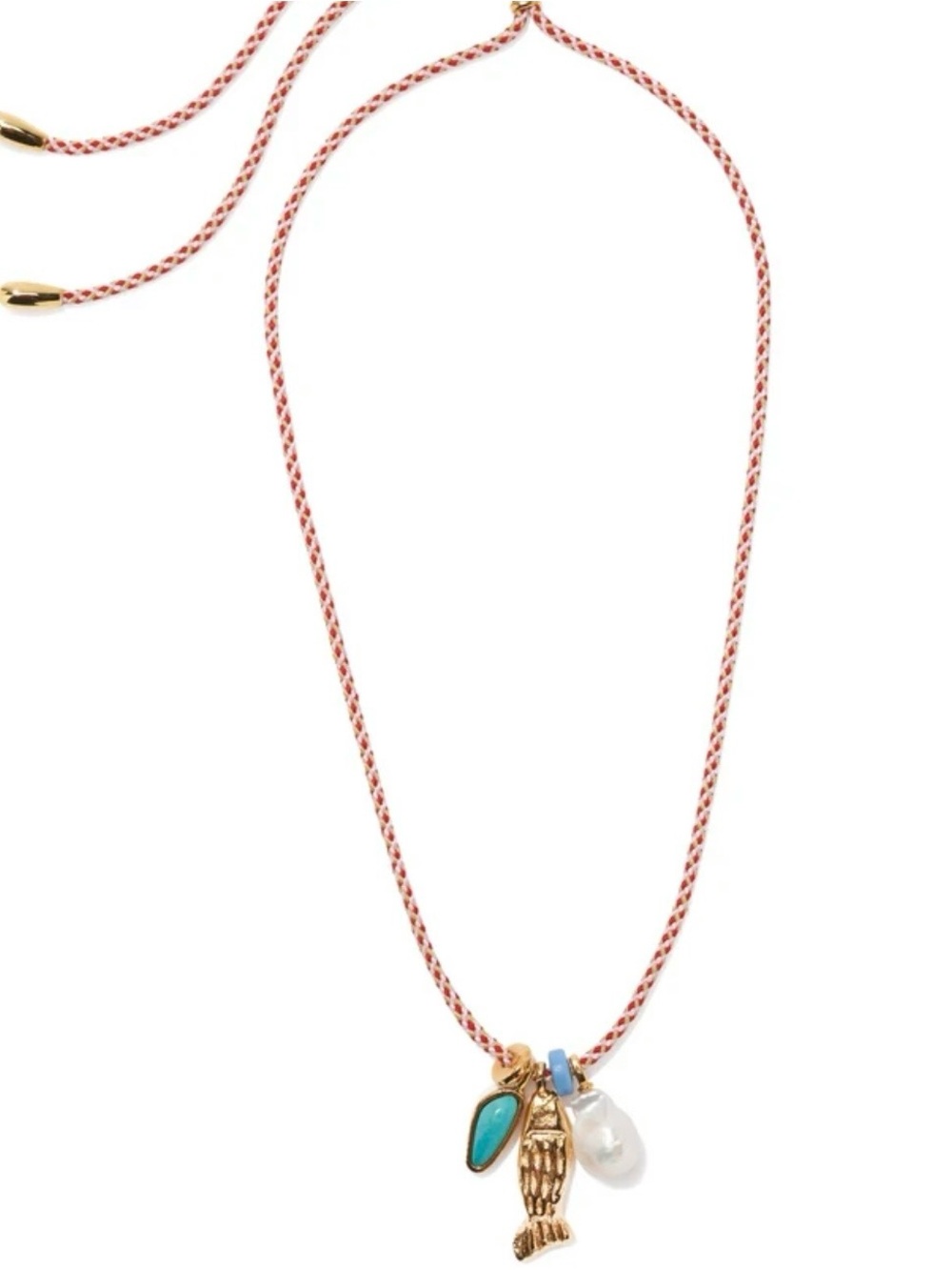 Lizzie Fortunato Paracord Fish Turquoise Necklace
